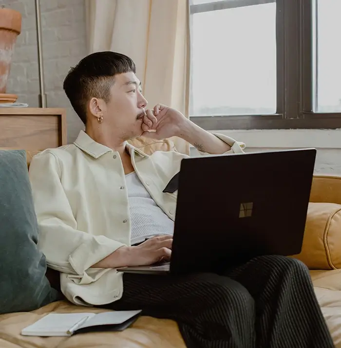 Man using laptop