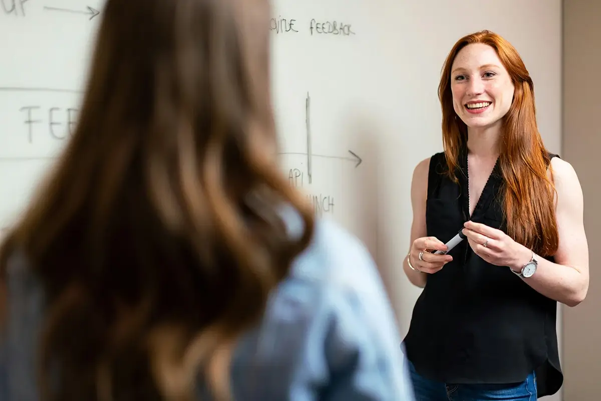 Business woman explaining concepts
